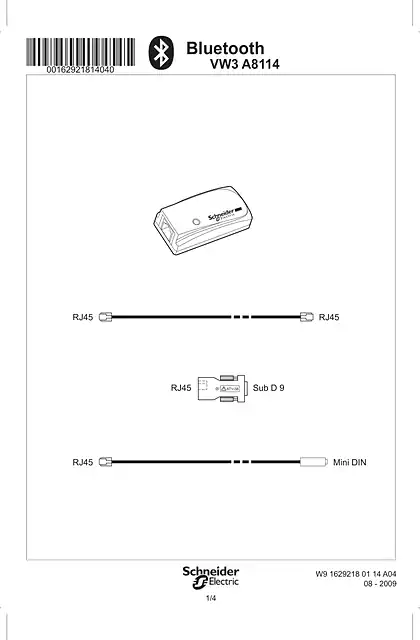 schneider施耐德Instruction sheet - Bluetooth _ Modbus - VW3A8114